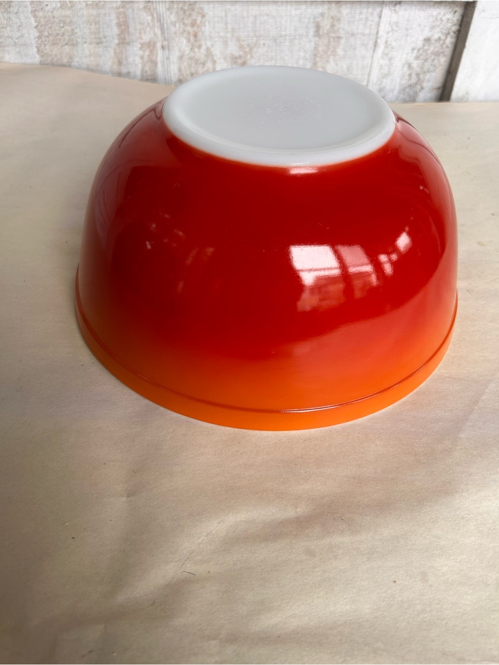 Vintage PYREX 403 2.5" Quart Flameglo Mixing Bowl Red Orange Ombre